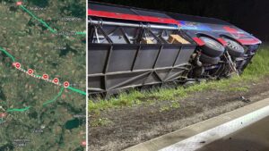 Wypadek autokaru z turystami na autostradzie A4 – działania ratunkowe służb
